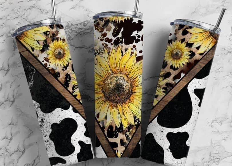 V-Split Sunflower/Cow Print