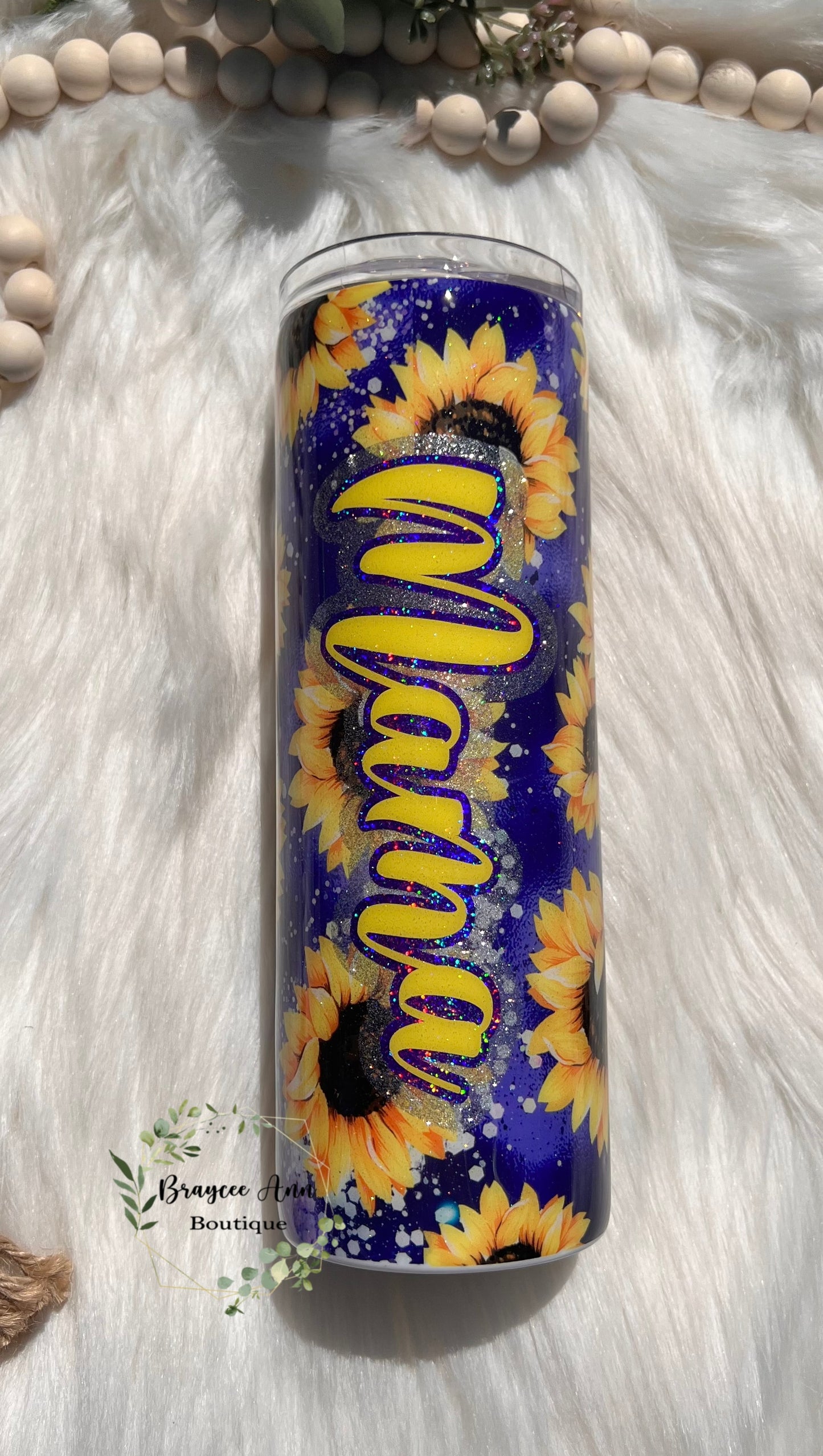 🌻 Mama and Mini Purple Glitter Sunflower 🌻