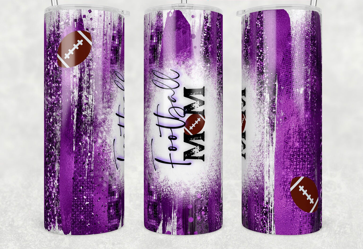 🏈💜 Purple Distressed Football Mom 💜🏈