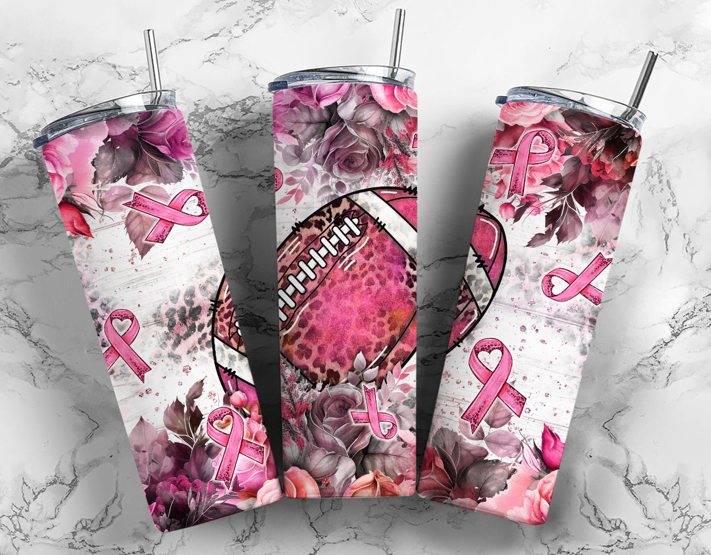 💗 Breast Cancer Floral/Football 💗