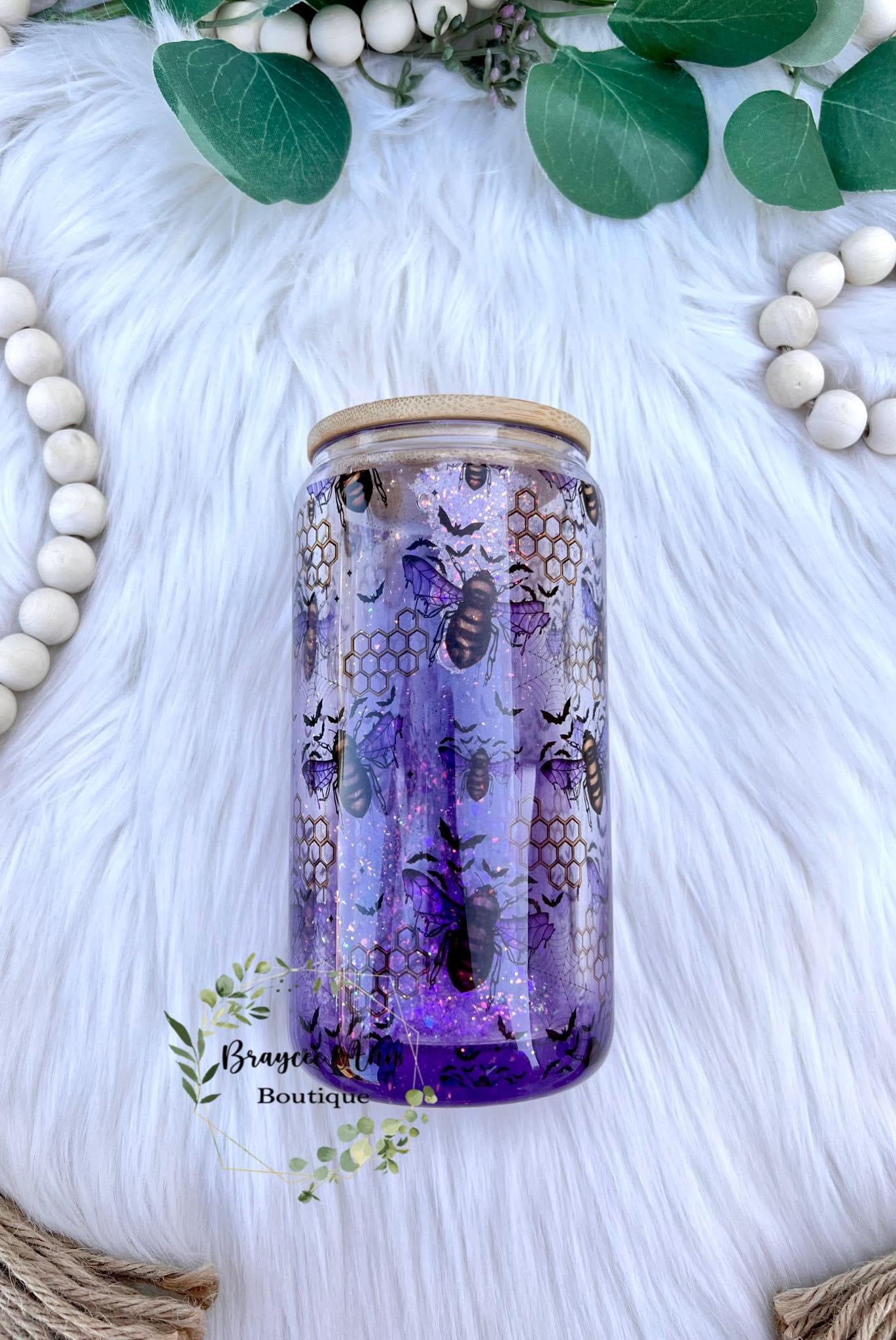 💜🐝 Spooky Bee With Purple Shimmer/Glitter Snow Globe Effect 🐝 💜