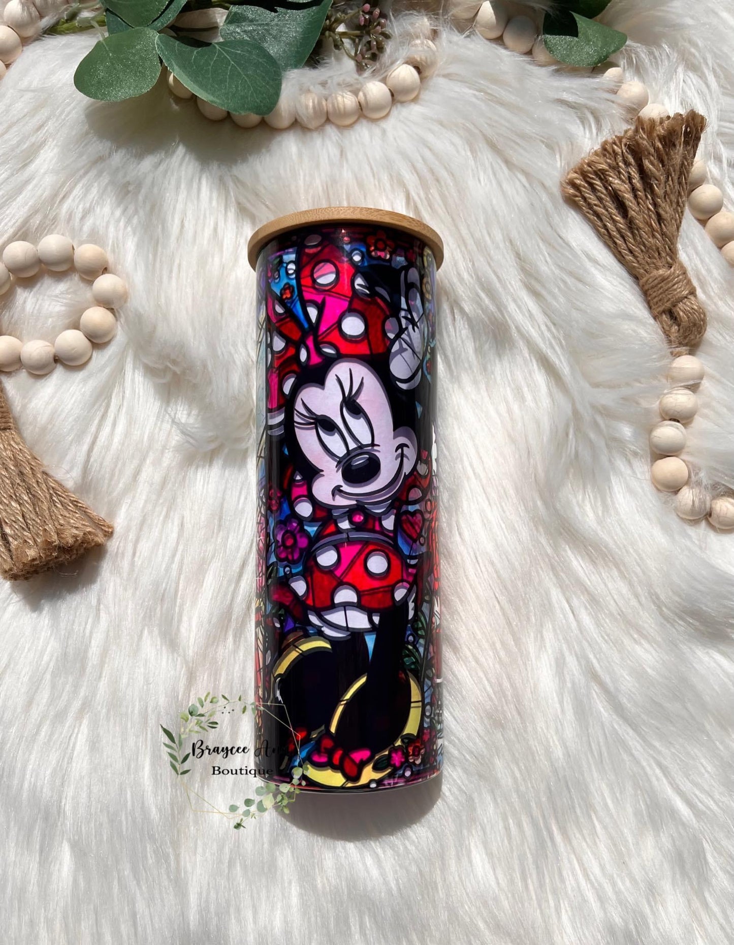 🤍 Disney “stained glass” Glass Tumbler 🤍