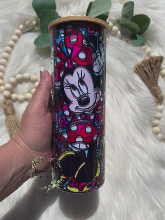 🤍 Disney “stained glass” Glass Tumbler 🤍