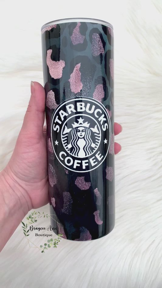 Rose Gold/Black Leopard Starbucks