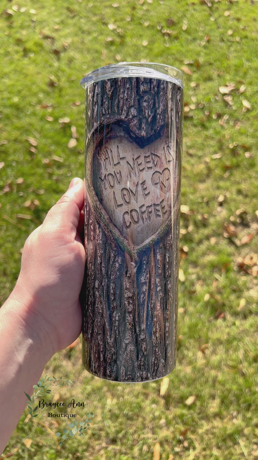 🎄Love and Coffee (carved tree)🎄