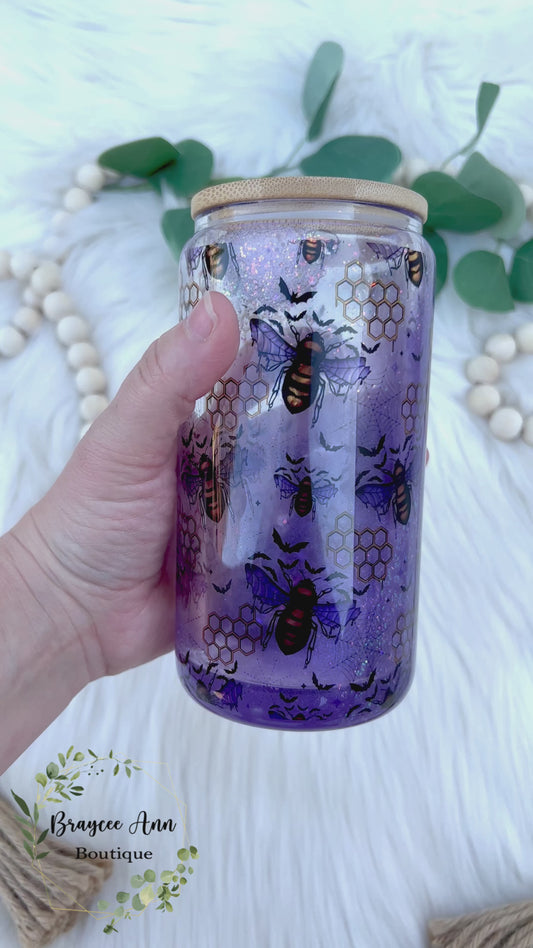 💜🐝 Spooky Bee With Purple Shimmer/Glitter Snow Globe Effect 🐝 💜